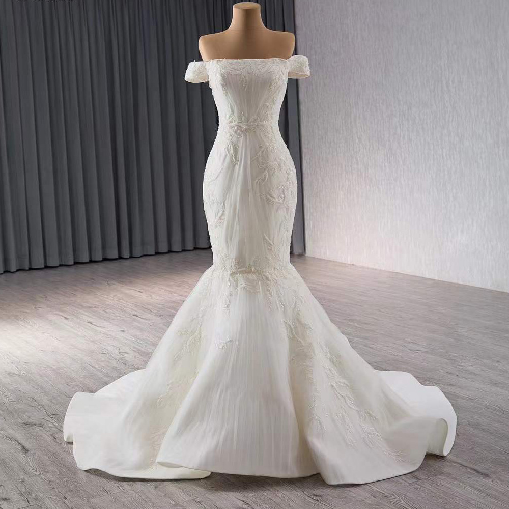 Embroidery Organza - Weddings Dress Strapless Off Shoulder Lace