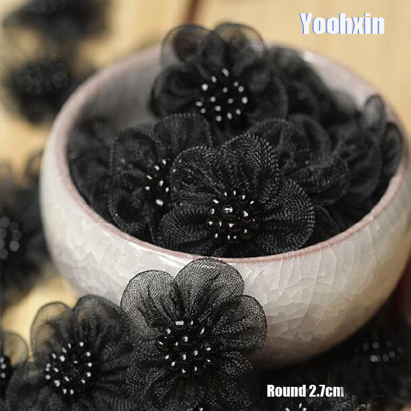 Embroidery On Black Shirt - 3pcs HOT 3D Black Flower Embroidery