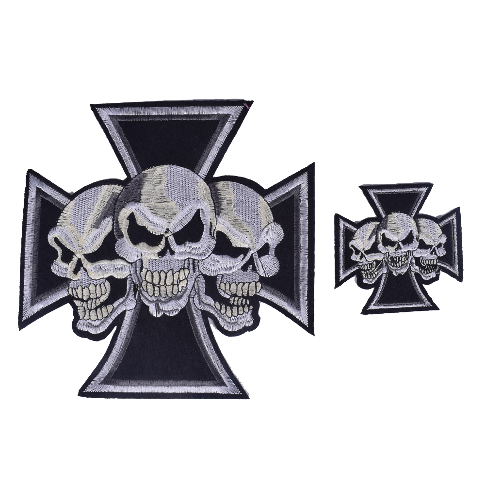 Embroidery On Black Shirt - 2Pcs Ghost Skull Embroidery Patches Fabric