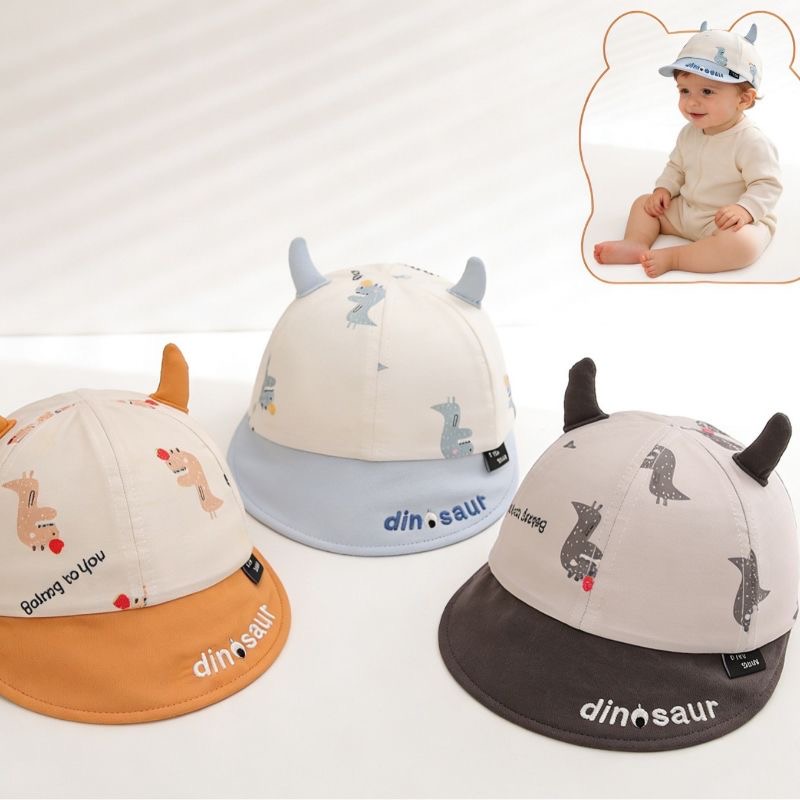 Embroidery Cap - Baby three-dimensional printed small dinosaur soft