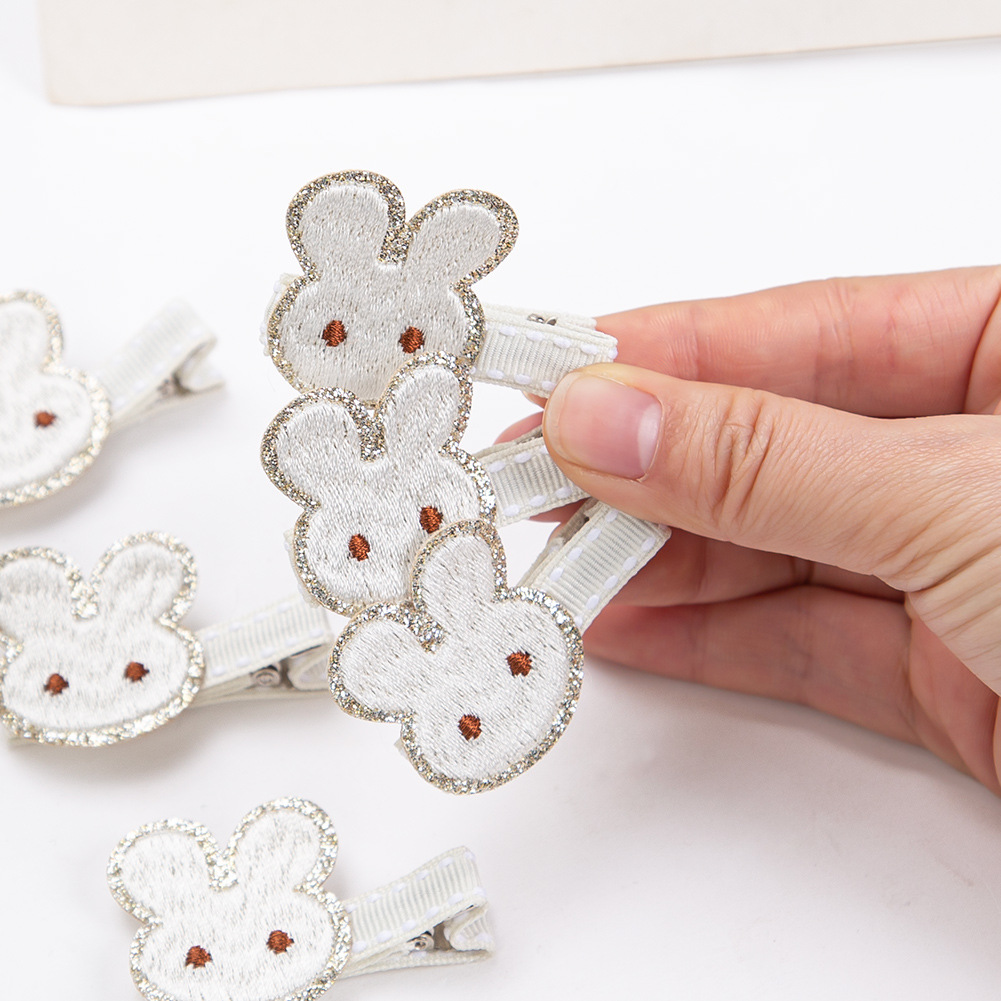 Embroidery Rabbit - 50 Pcs/Lot Embroidery Bunny Bow Hair