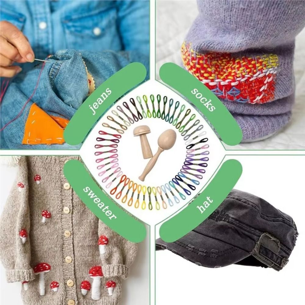DIY Crafts Sock Darning Kit Eg - Embroidery Egg ulasan dan harga