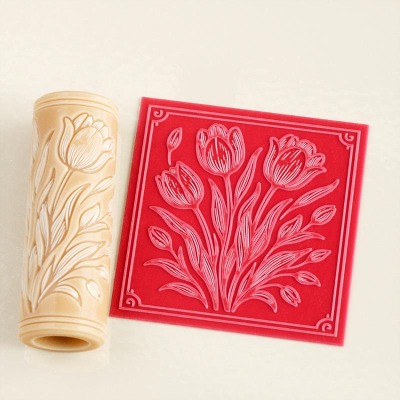 Flower Skull Clay Tile Roller  - Embroidery Texture ulasan dan harga