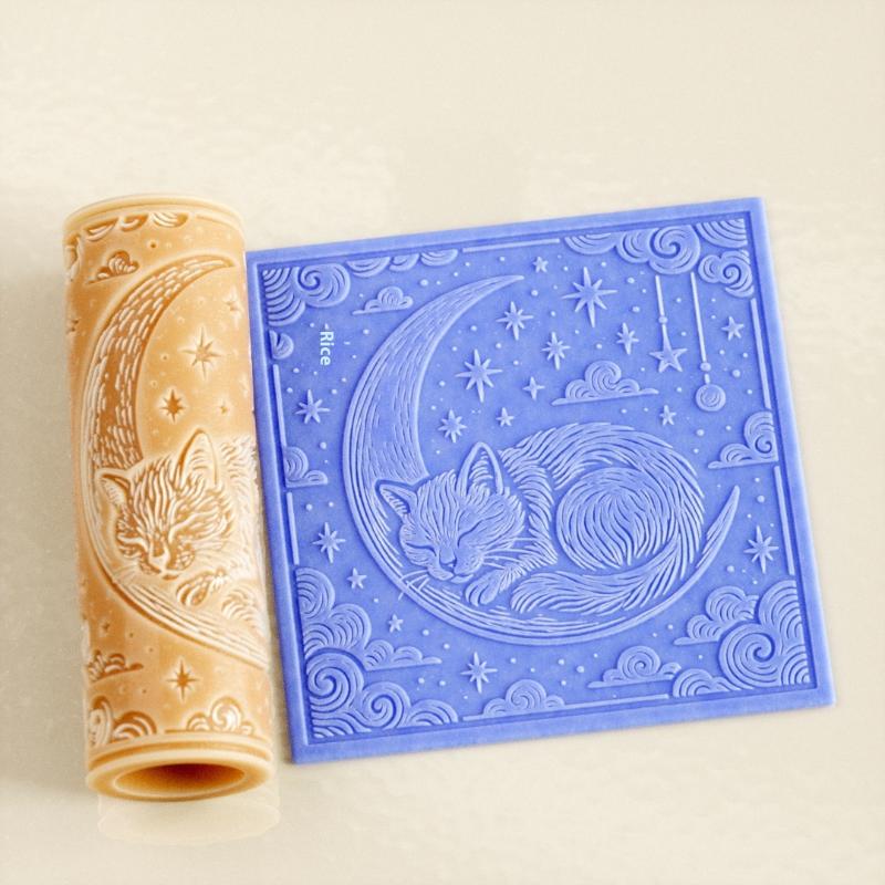 Flower Skull Clay Tile Roller  - Embroidery Texture ulasan dan harga