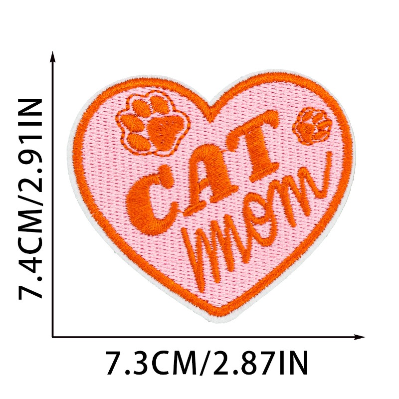 Funny Black Cat Round Heart Ir - Embroidery On Black Shirt ulasan dan harga