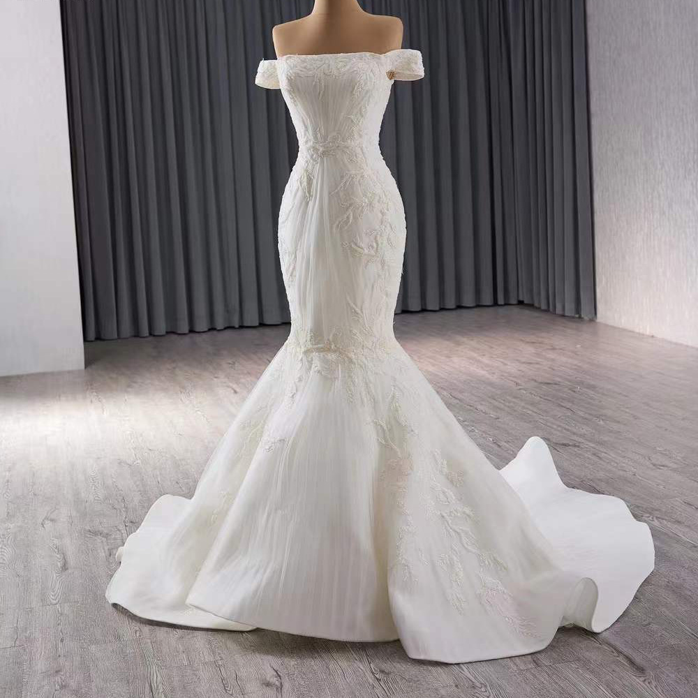 Weddings Dress Strapless Off S - Embroidery Organza ulasan dan harga