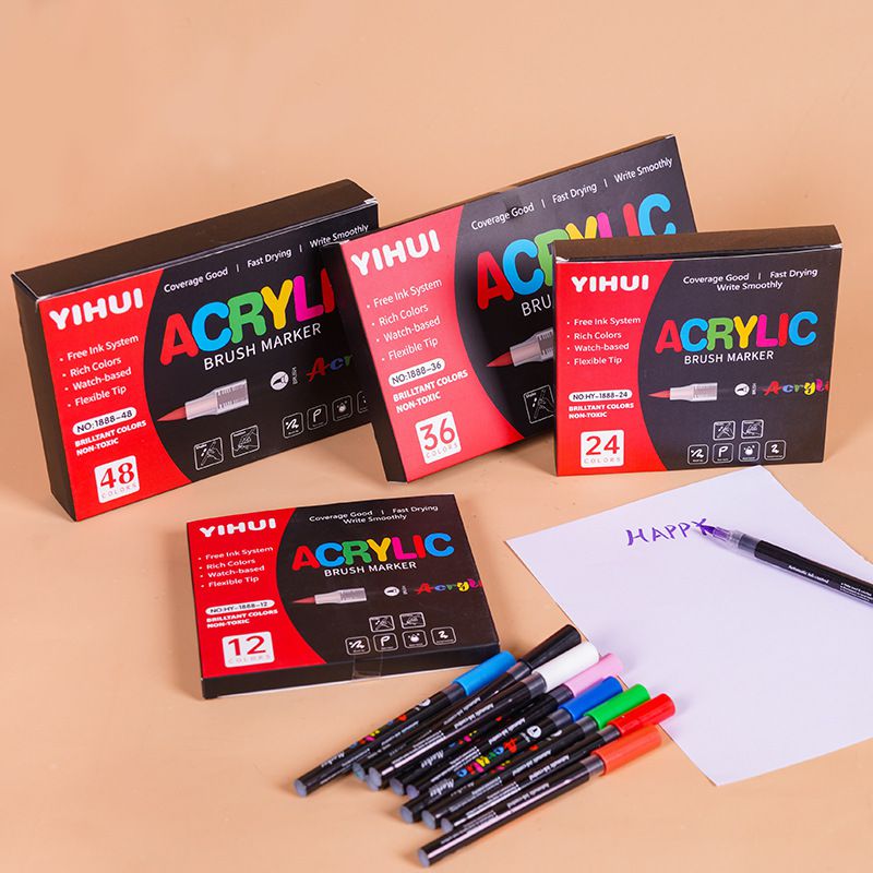 12-60 Colors Acrylic Markers P - Embroidery Egg ulasan dan harga