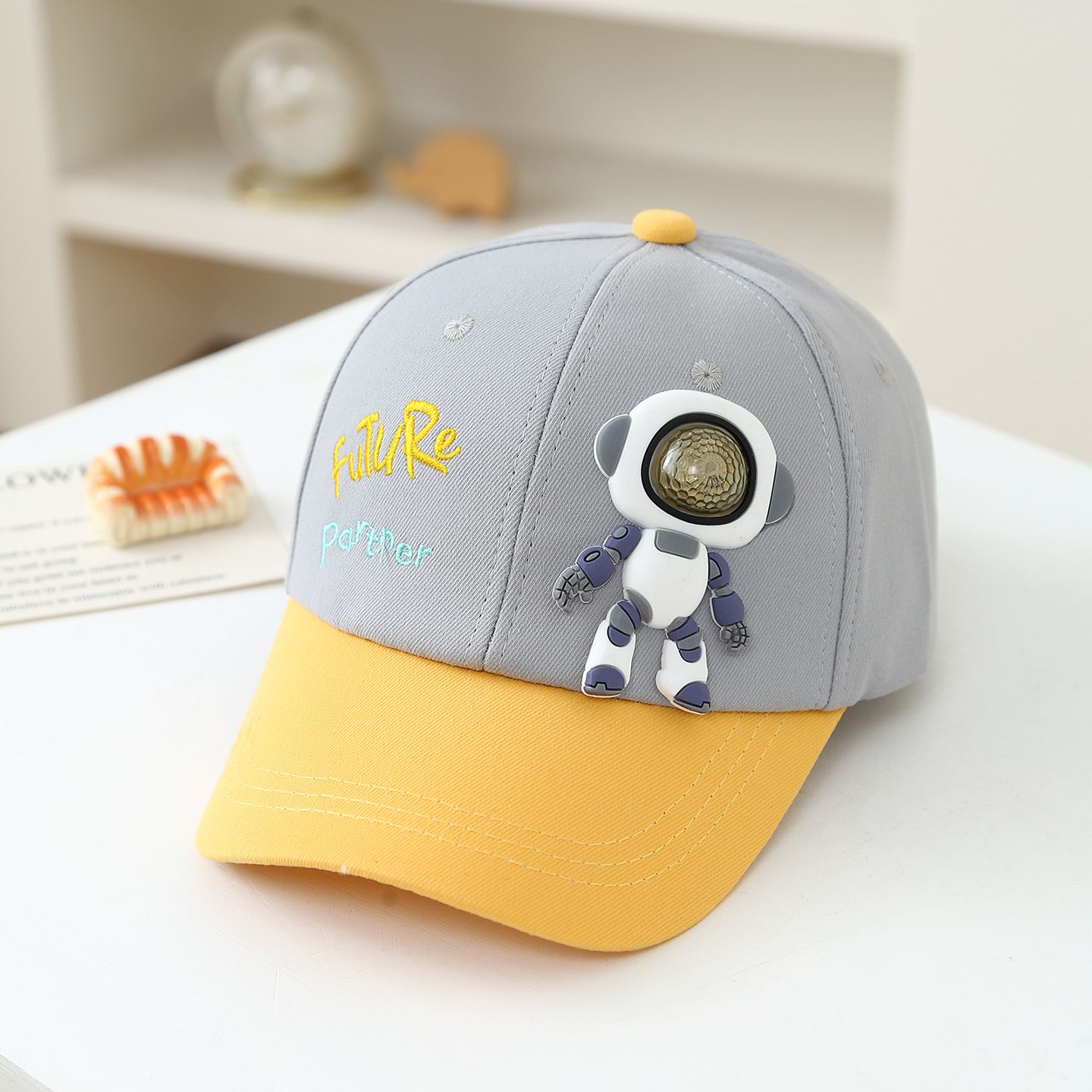 Children's Soft Rubber Robot D - Embroidery Cap ulasan dan harga