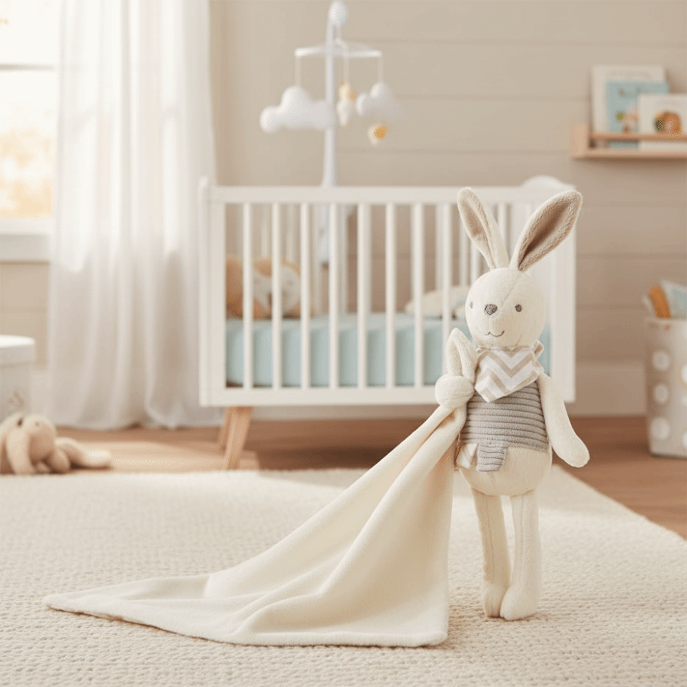 Square Shape Baby Rabbit Comfo - Embroidery Rabbit ulasan dan harga