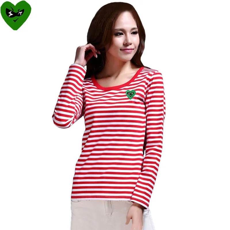 Break Egg Women Striped T-Shir - Embroidery Egg ulasan dan harga