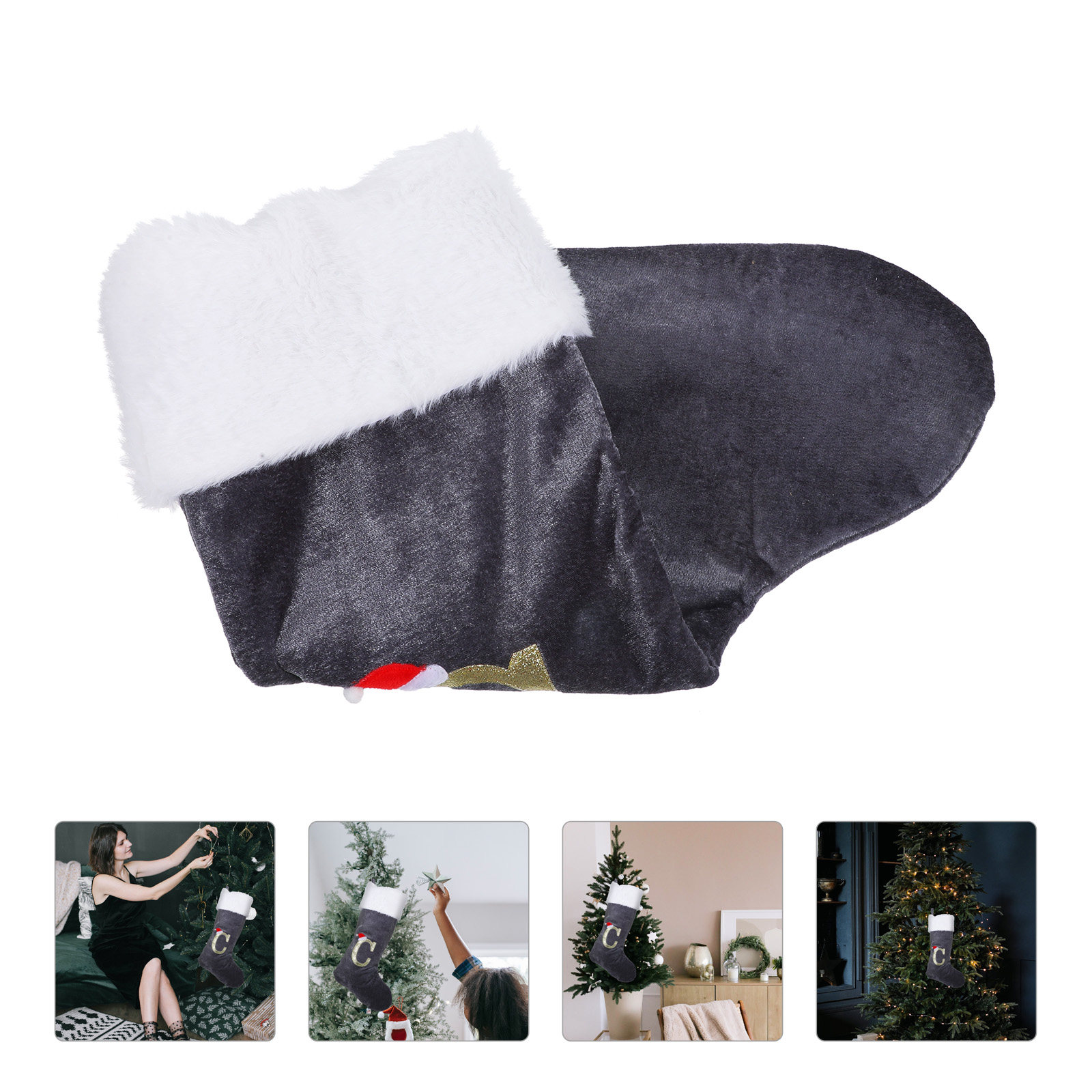 Xmas Stocking Cartoon Embroide - Embroidery Xmas Stocking ulasan dan harga