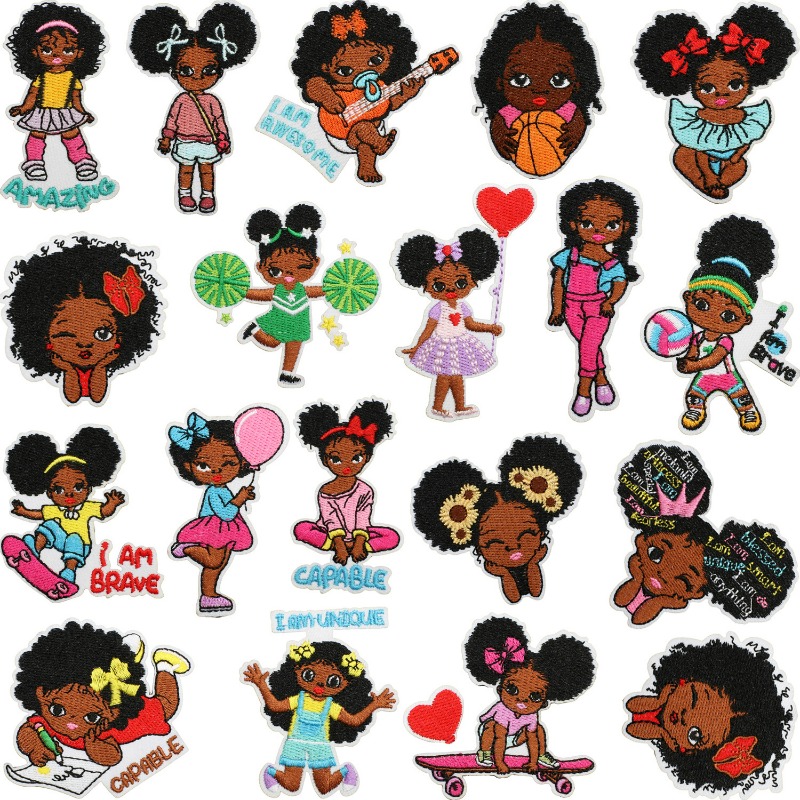 Cute Black Girl Baby Independe - Embroidery On Black Shirt ulasan dan harga