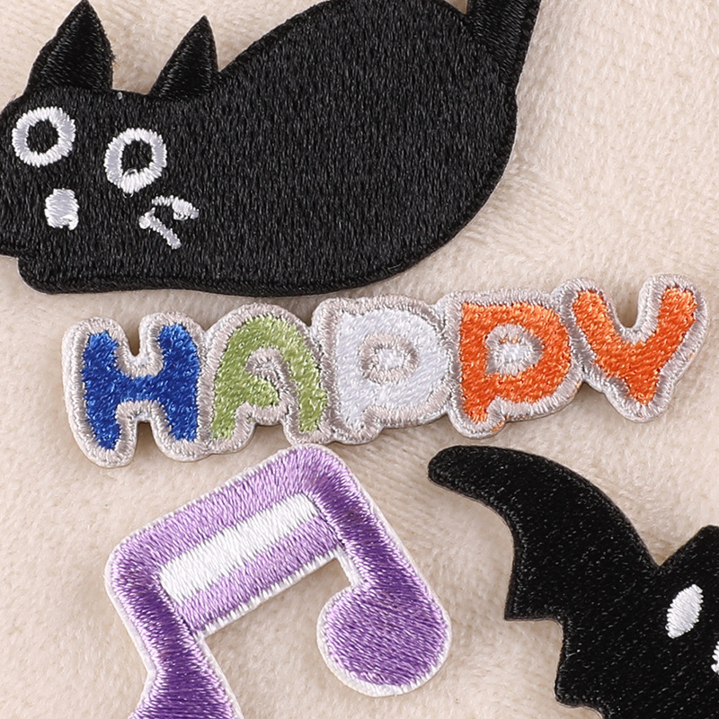 Cartoon Sticker On Clothes Bla - Embroidery On Black Shirt ulasan dan harga