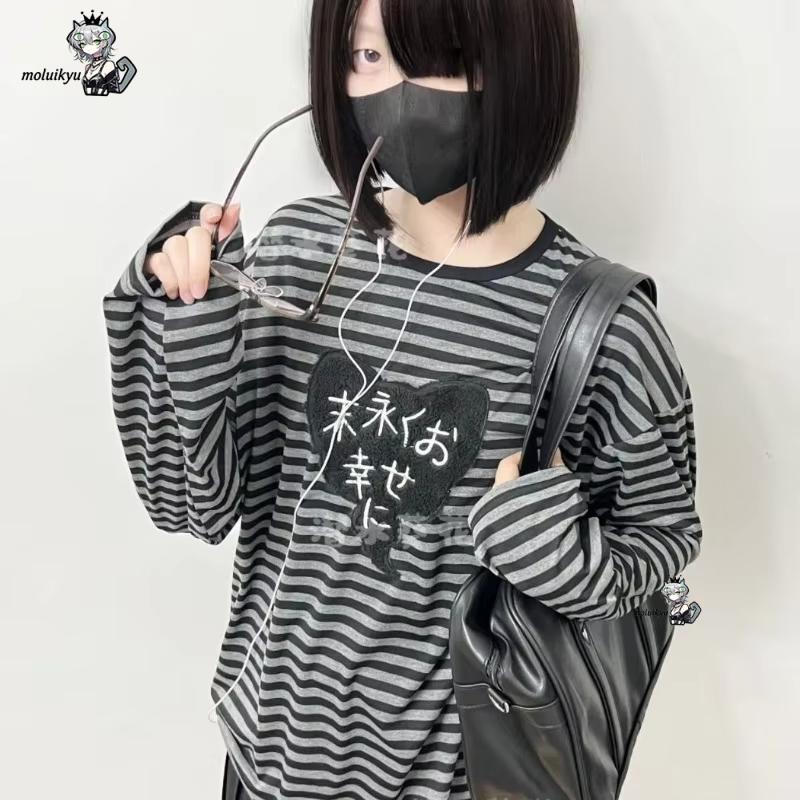 Y2K American Punk Vintage O Ne - Embroidery Blouse ulasan dan harga