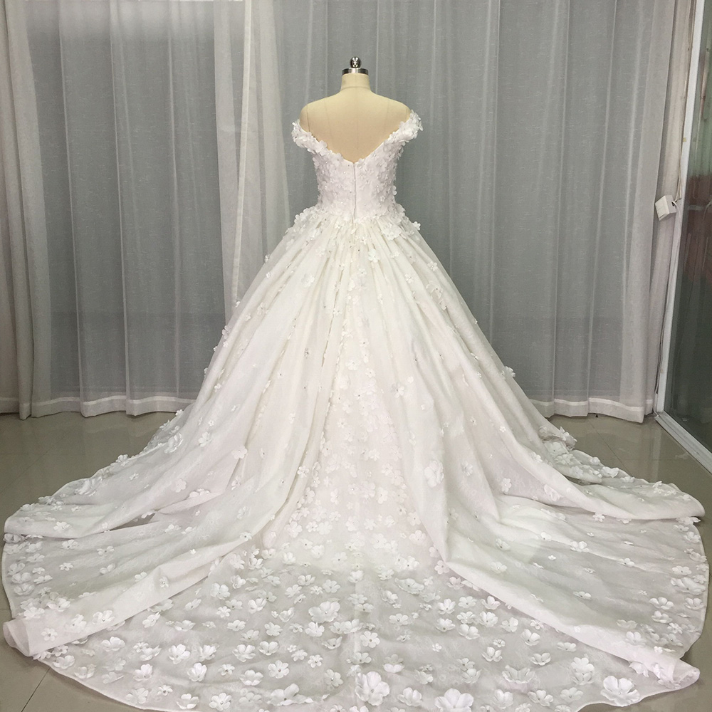 Elegant Superfine Wedding Gown - Embroidery Organza ulasan dan harga