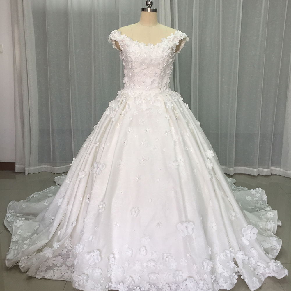 Elegant Superfine Wedding Gown - Embroidery Organza ulasan dan harga