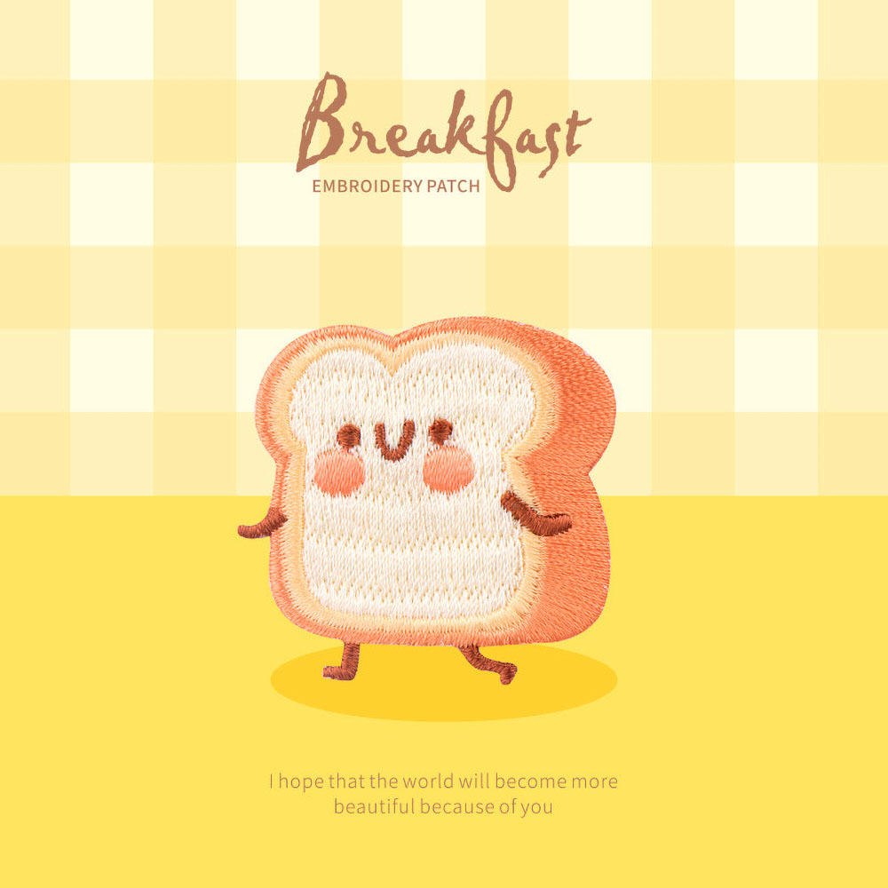 1 Piece Cute Breakfast Patch,  - Embroidery Egg ulasan dan harga