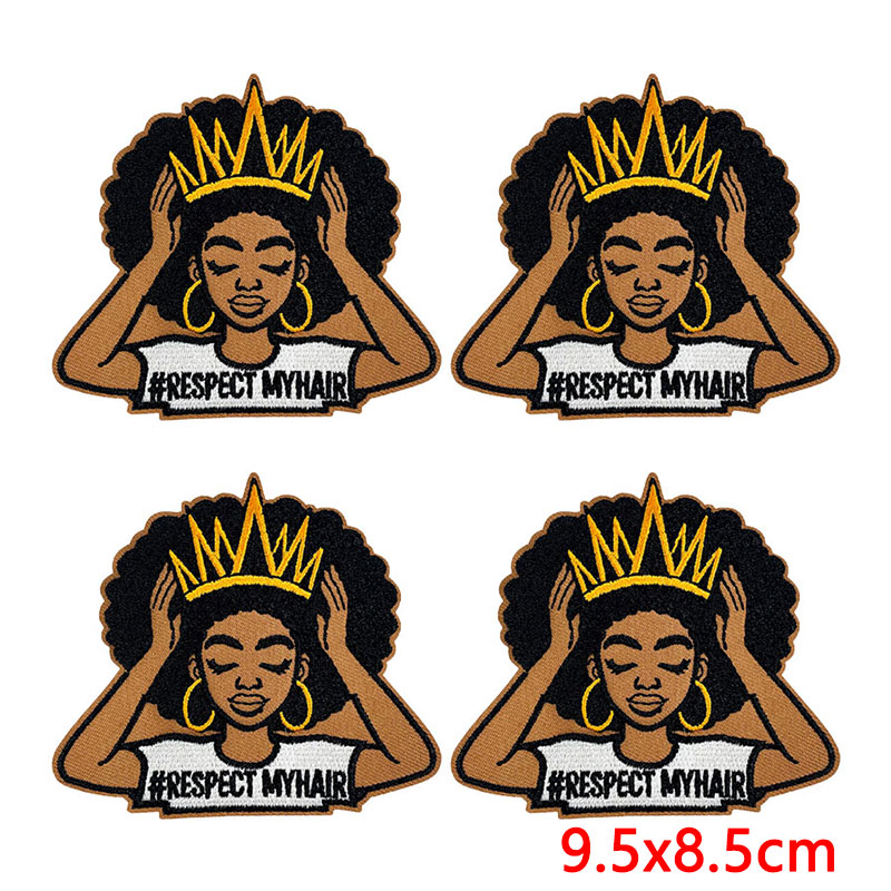 10PCS/Lot Cool Black Girl Magi - Embroidery On Black Shirt ulasan dan harga