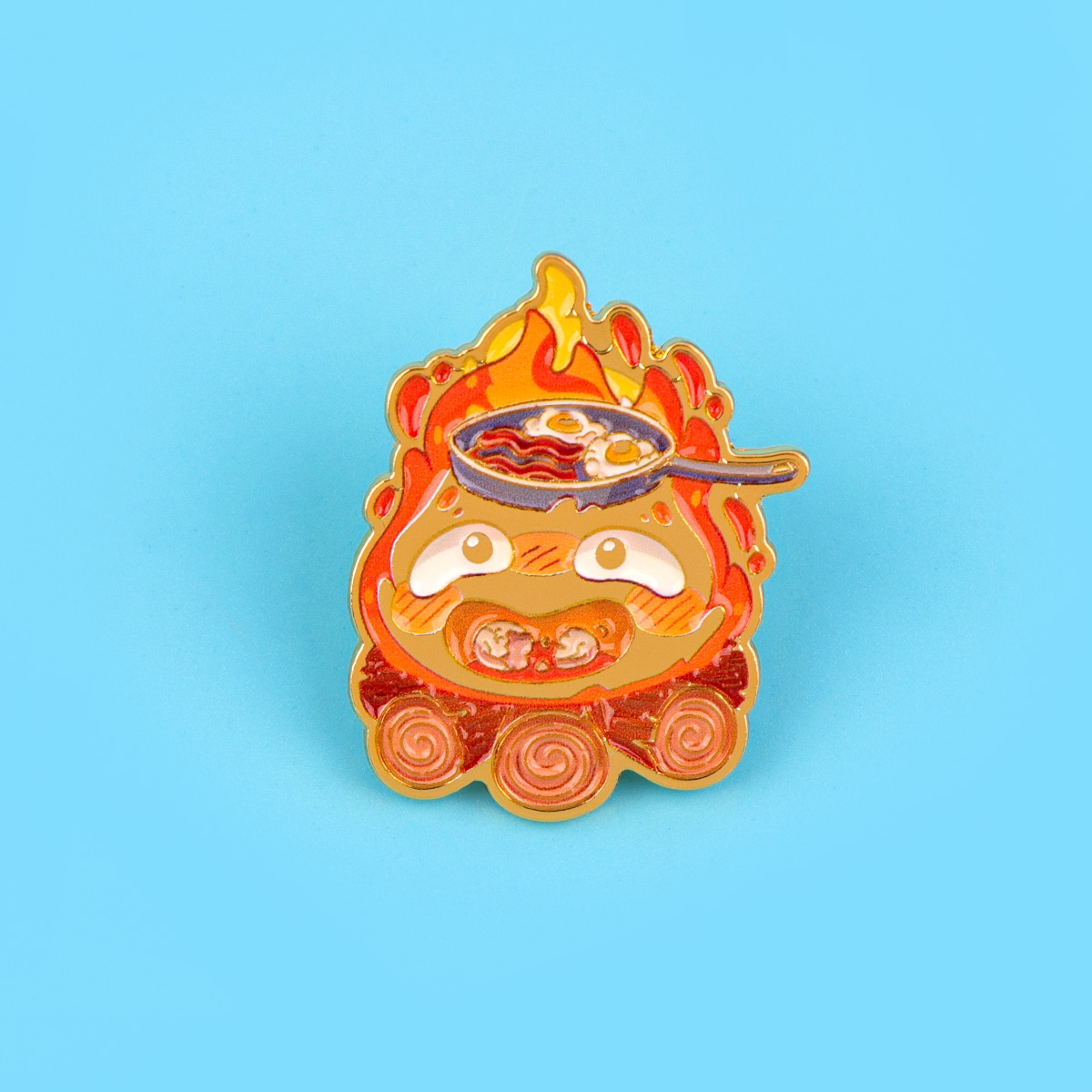 Cute Fire Enamel Pins Anime Mo - Embroidery Illustration ulasan dan harga