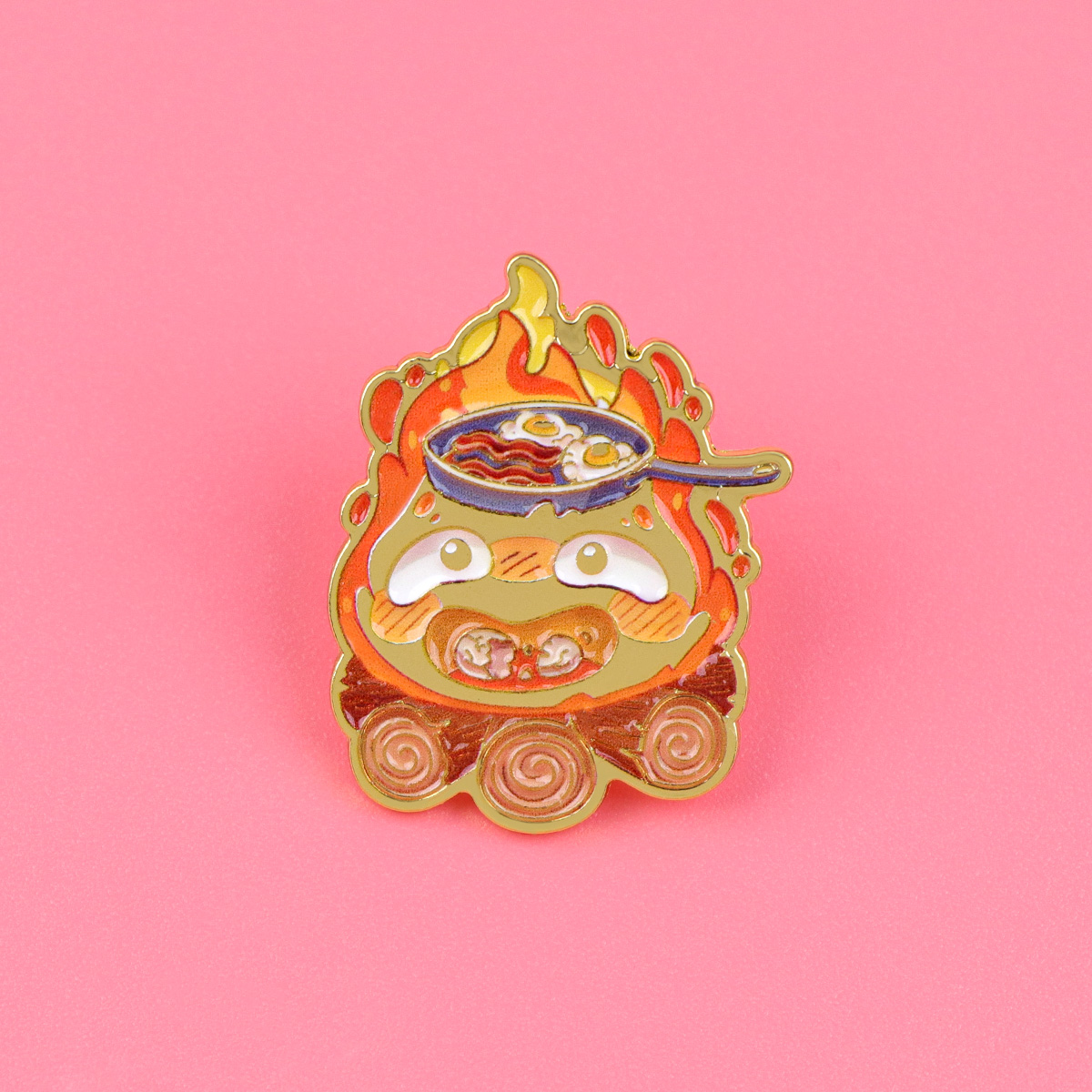 Cute Fire Enamel Pins Anime Mo - Embroidery Illustration ulasan dan harga