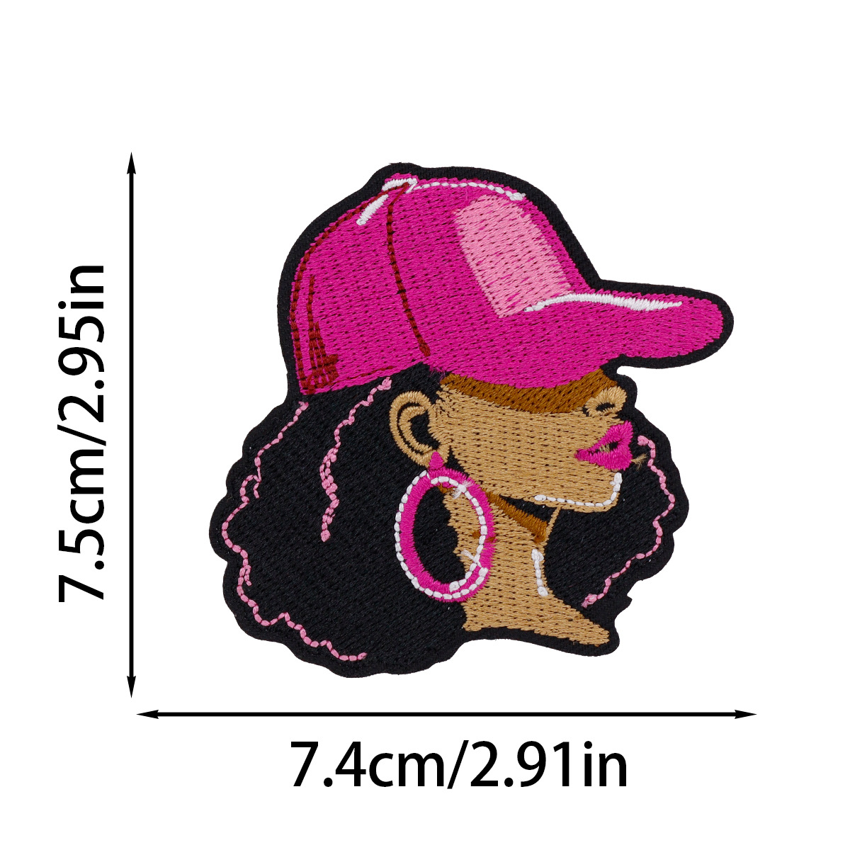 Cartoon Fashion Black Girl Wom - Embroidery On Black Shirt ulasan dan harga