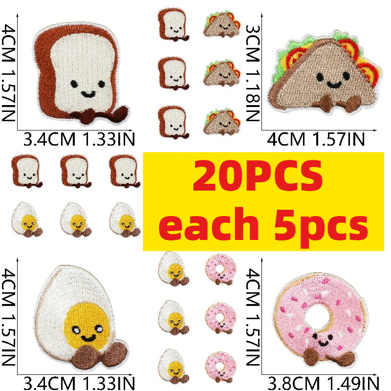 10/20Pcs Cute Dessert Embroide - Embroidery Egg ulasan dan harga