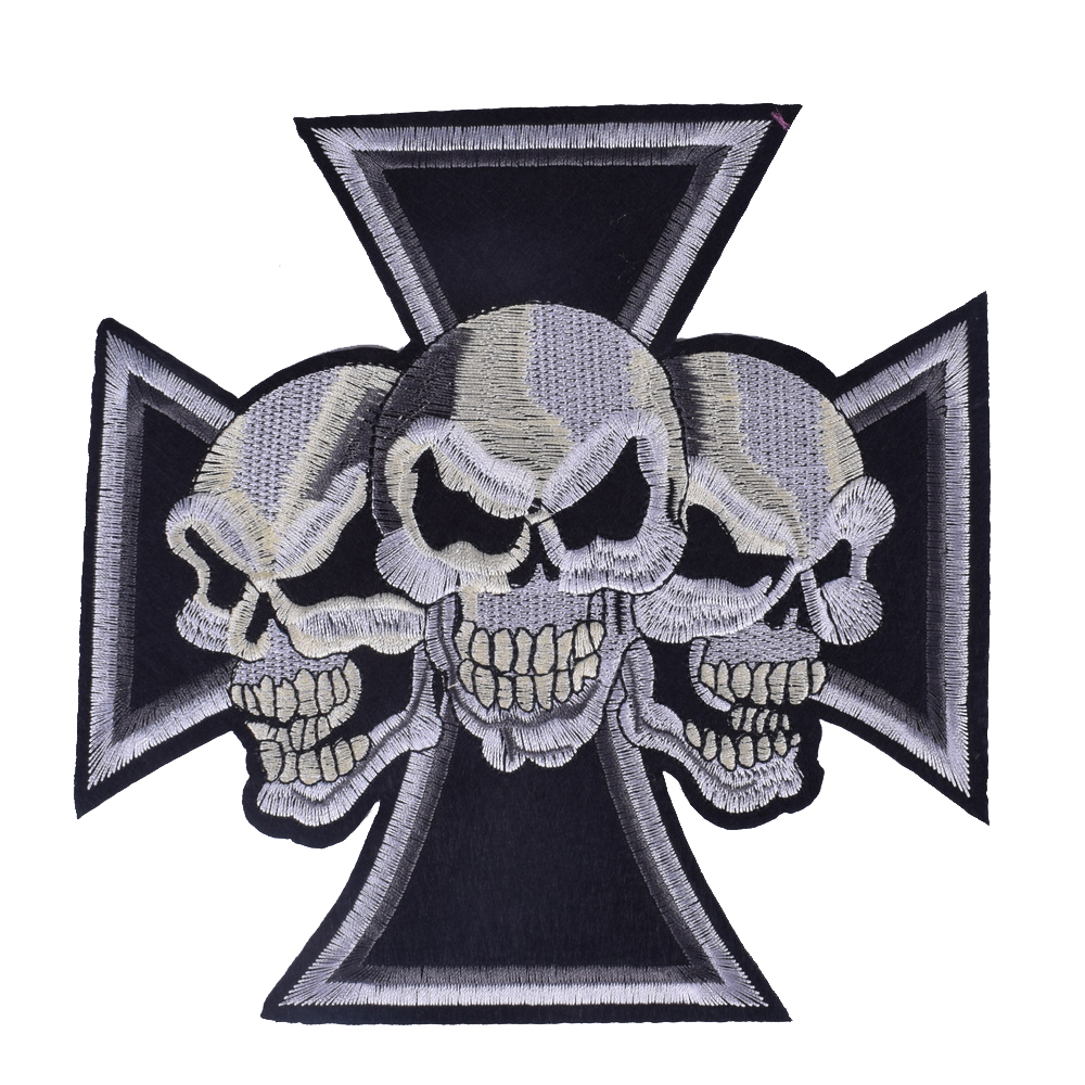 2Pcs Ghost Skull Embroidery Pa - Embroidery On Black Shirt ulasan dan harga
