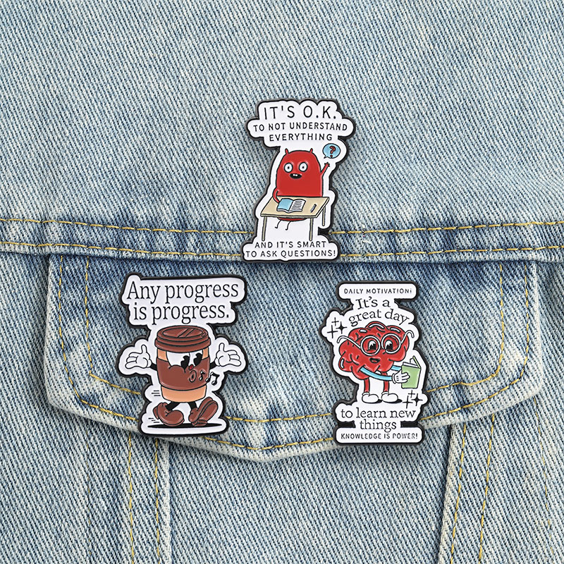 Mixed Positive Quote Badges Fu - Embroidery Texture ulasan dan harga
