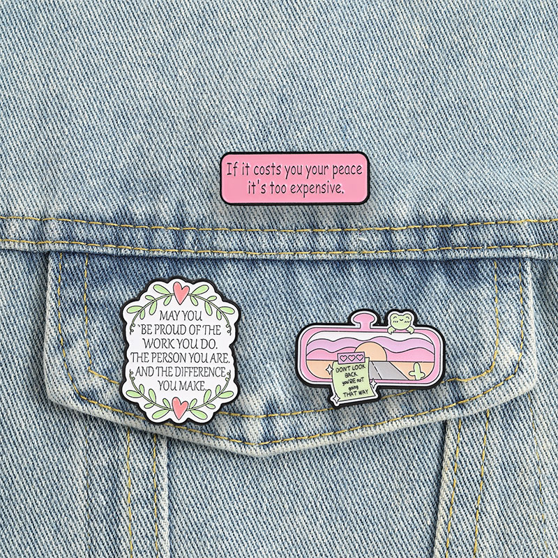 Mixed Positive Quote Badges Fu - Embroidery Texture ulasan dan harga