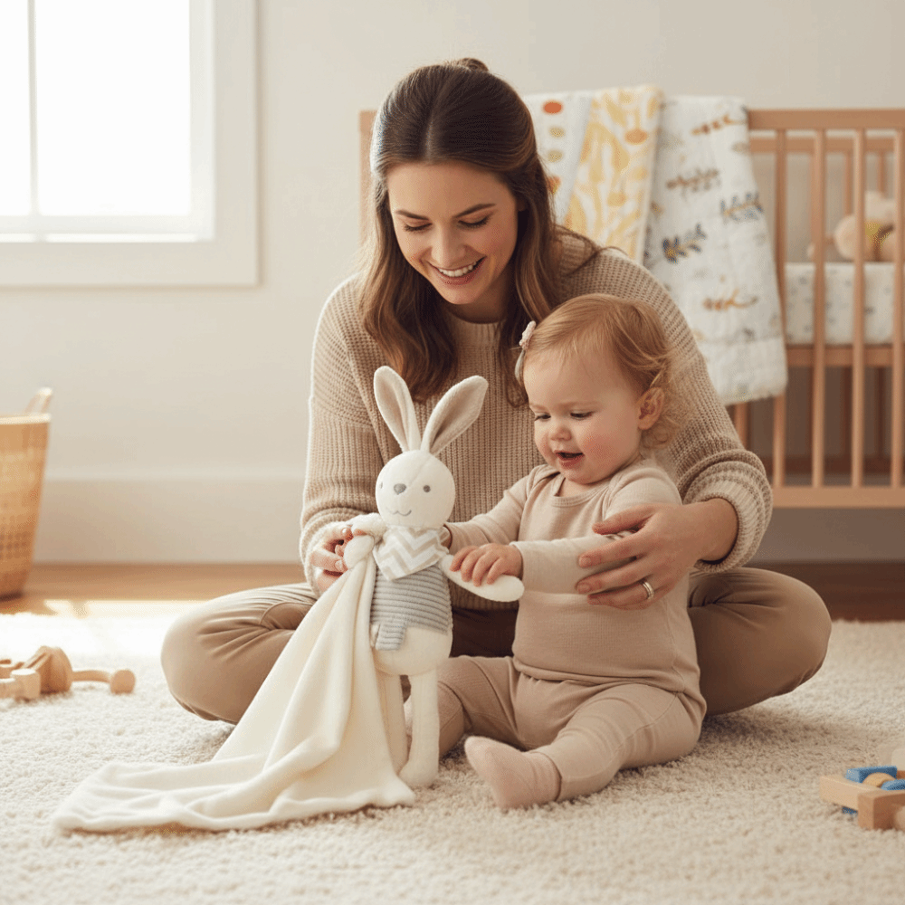 Square Shape Baby Rabbit Comfo - Embroidery Rabbit ulasan dan harga