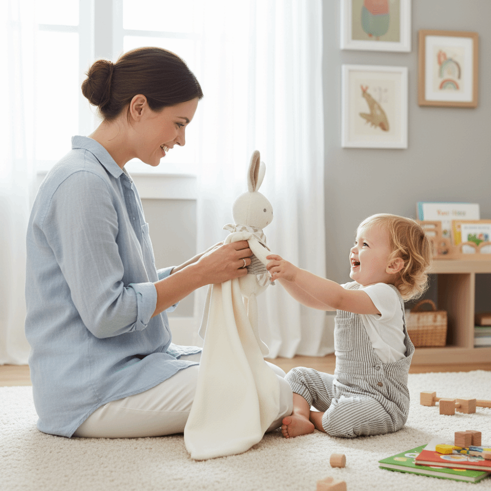 Square Shape Baby Rabbit Comfo - Embroidery Rabbit ulasan dan harga