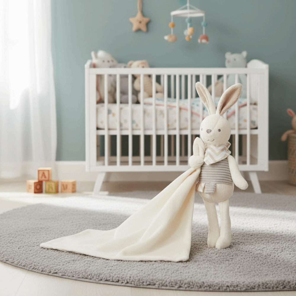 Square Shape Baby Rabbit Comfo - Embroidery Rabbit ulasan dan harga