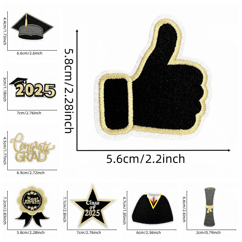 10PCS/lots Black Gold Graduati - Embroidery On Black Shirt ulasan dan harga