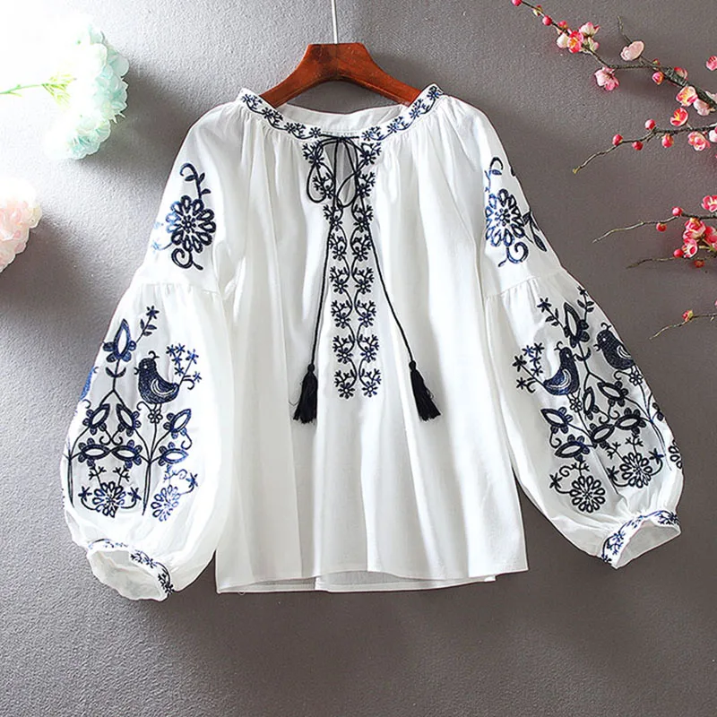 2026 Women's Retro Blouse Nati - Embroidery Blouse ulasan dan harga