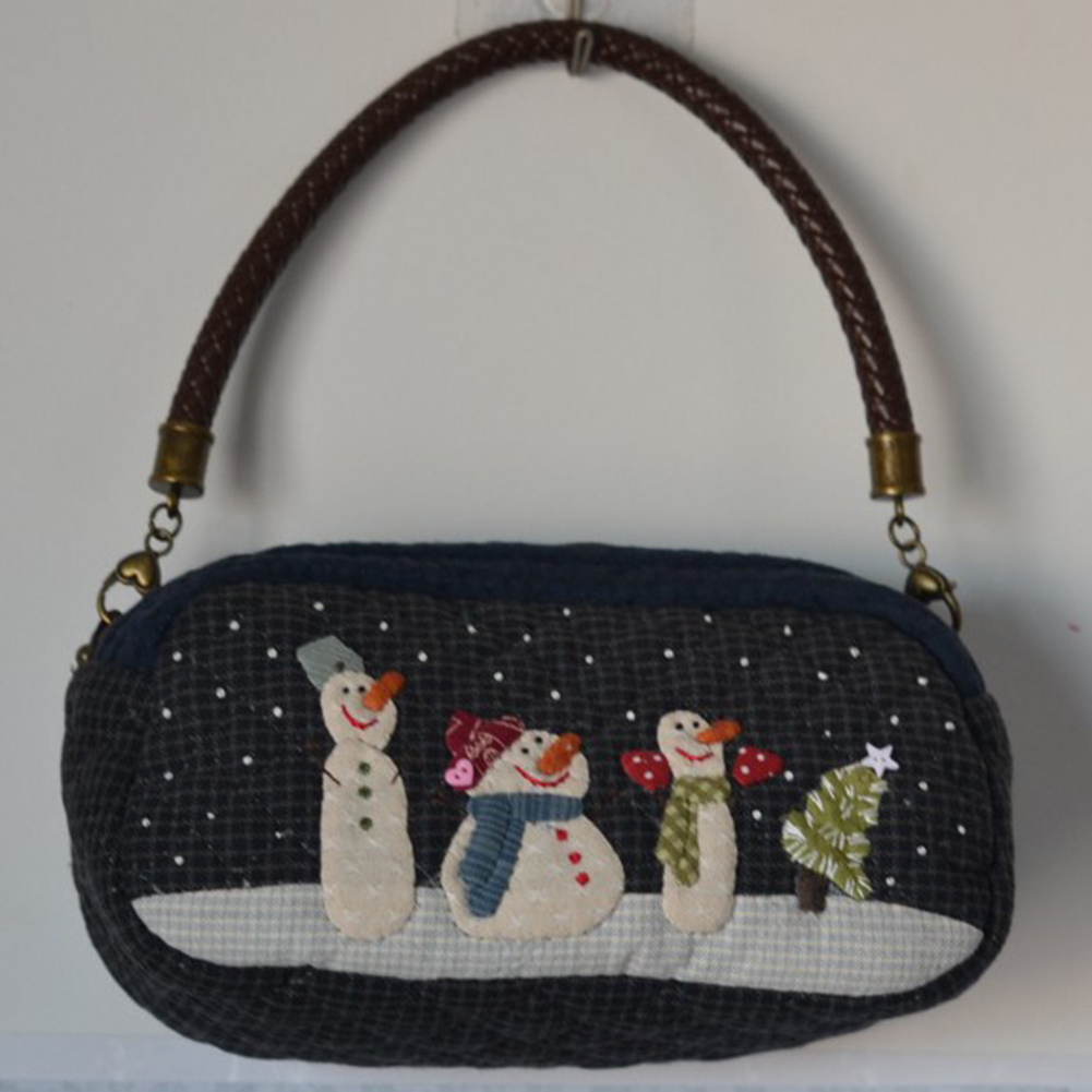 DIY Snow Shoulder Bag Patchwor - Embroidery Xmas Stocking ulasan dan harga