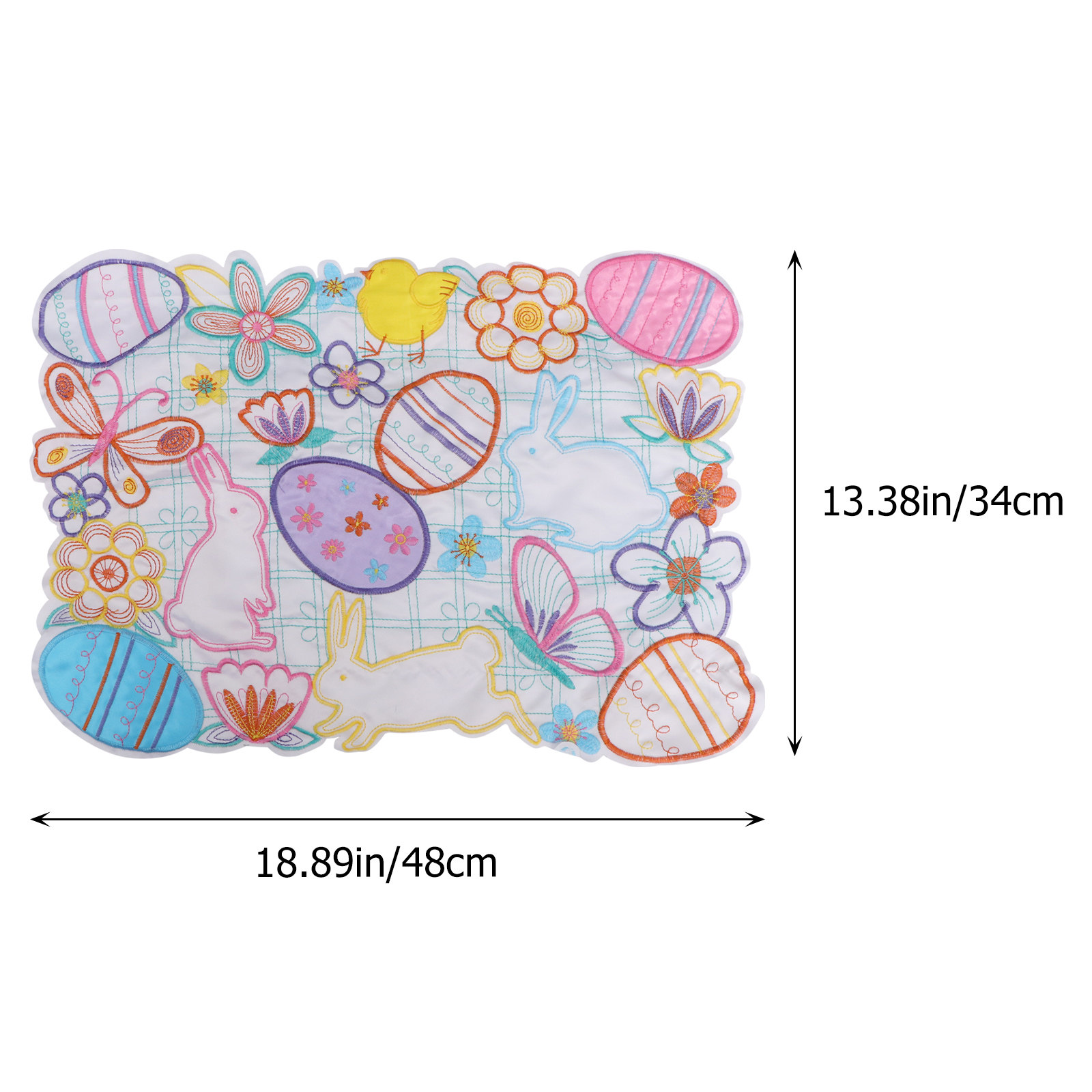 1Pcs Rabbit Easter Egg Placema - Embroidery Egg ulasan dan harga