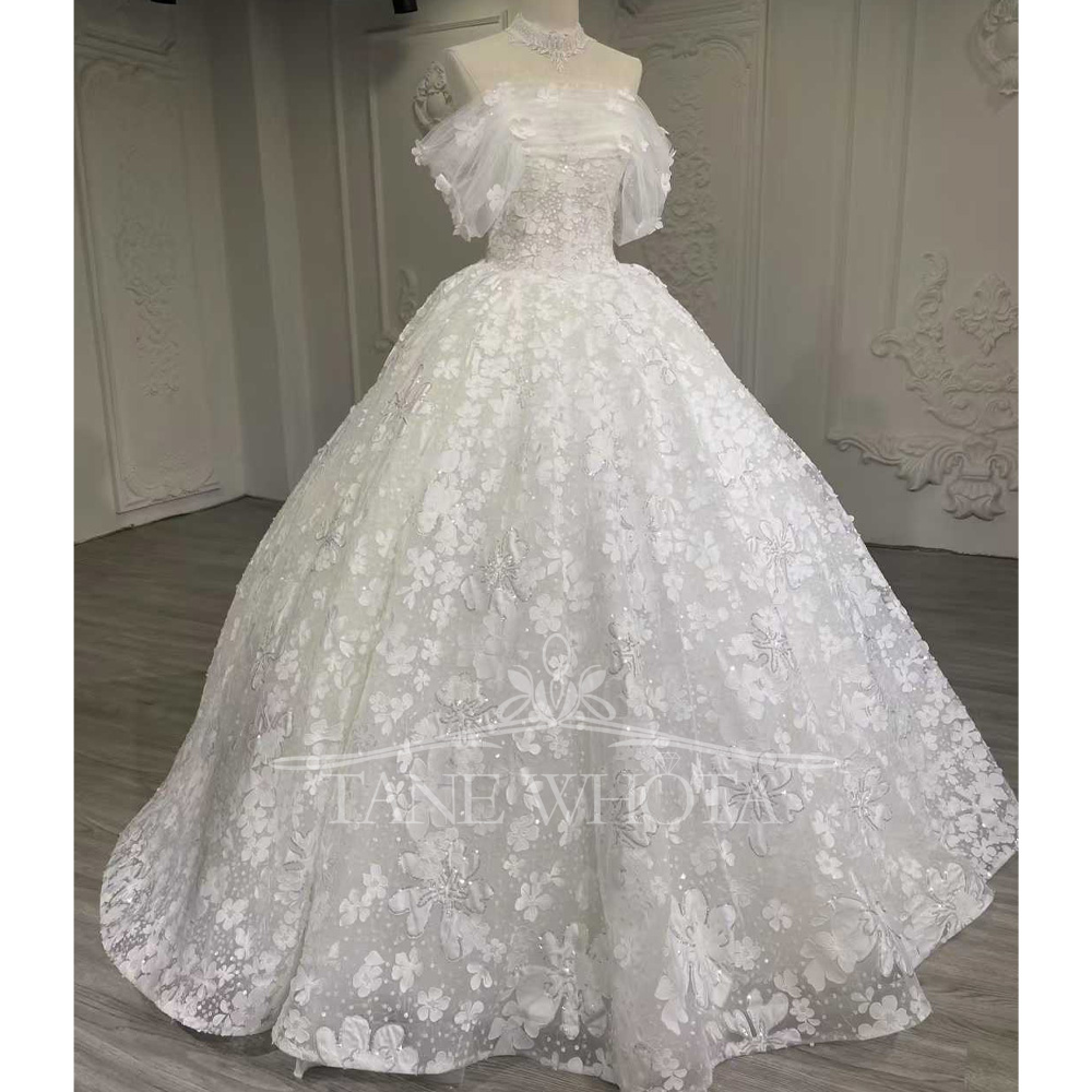 Luxury Sequined Wedding Dress  - Embroidery Organza ulasan dan harga