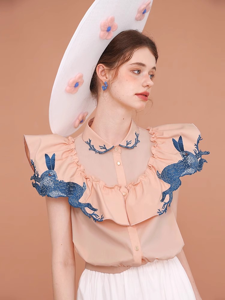 Rabbit Embroidered Shirt for W - Embroidery Rabbit ulasan dan harga