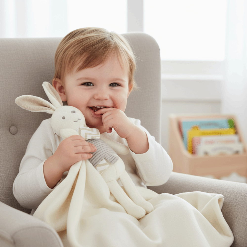 Square Shape Baby Rabbit Comfo - Embroidery Rabbit ulasan dan harga